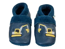Pantolinos Pantolinos Baby und Kinder Hausschuhe Krabbelschuhe Ecopell Leder Bagger blau – Produktbild 1 von 1