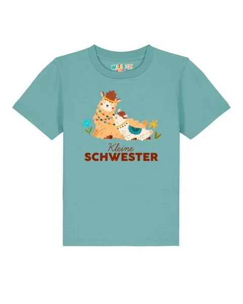 watabout.kids watabout.kids T-Shirt Kinder Lama Kleine Schwester, Teal monstera, – Produktbild 1 von 2