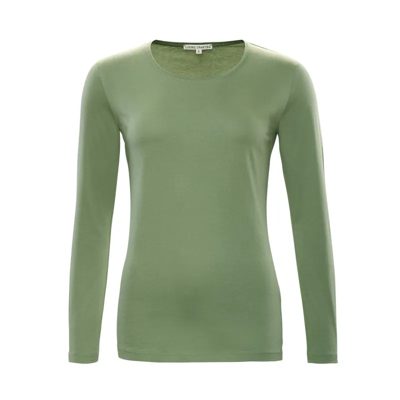 Living Crafts Living Crafts - Damen Langarm-Shirt (100% Bio-Baumwolle), Grün, – Produktbild 5 von 5