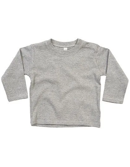 Babybugz Babybugz Baby Langarm Shirt 3 - 24 Monate 200 g/m², Heather grey melange, – Produktbild 2 von 3
