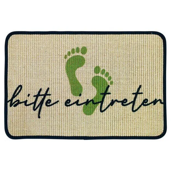4betterdays 4betterdays Fußmatte | 'bitte eintreten' | 45 x 90 cm | Sisal | Naturlatex – Produktbild 1 von 4