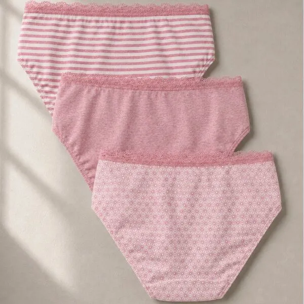 comazo|earth comazo|earth Fairtrade Mädchen Slip 3er Pack | GOTS zertifiziert, Rosa-melange mix, – Produktbild 3 von 4