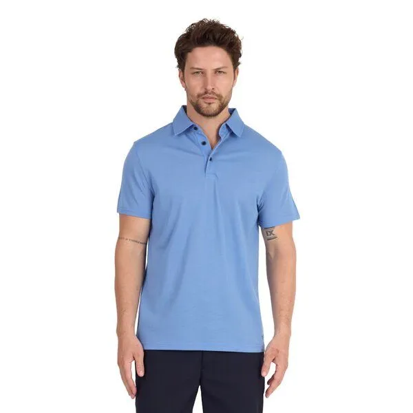 Woolona Woolona Merino Casual Herren Polo-Shirt - 100% Merinowolle, Blau, – Produktbild 1 von 3