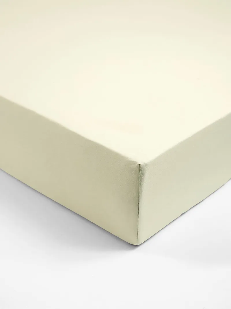 Vertbaudet Kinder Spannbettlaken uni salbei, Salbeigrün, – Produktbild 1 von 3