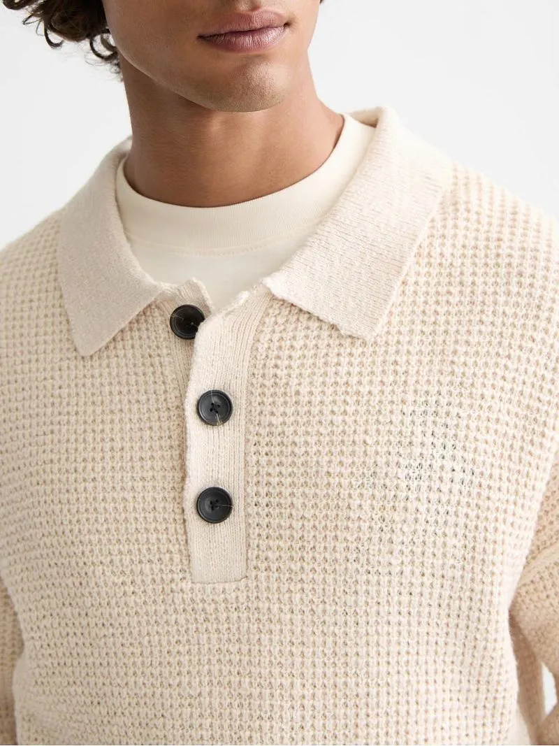 Scotch and Soda Scotch and Soda Waffle stitch dropped shoulder long, Beige, – Produktbild 2 von 5