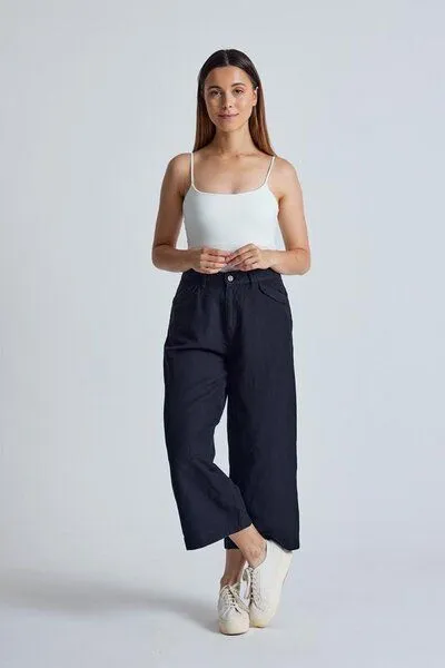 Flax and Loom Flax and Loom Leinen Culotte Betty, Black, – Produktbild 4 von 6