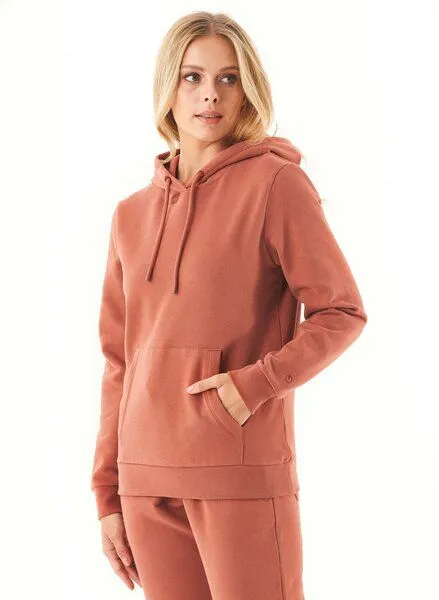 ORGANICATION ORGANICATION ESSENTIALS-HARRE-Soft Touch Hoodie aus Bio-Baumwolle, Braun(cinnamon), – Produktbild 3 von 4