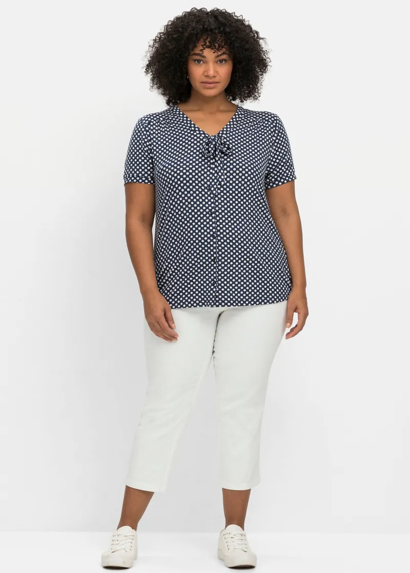 sheego by Joe Browns Shirt, Marine-gemustert, – Produktbild 2 von 2