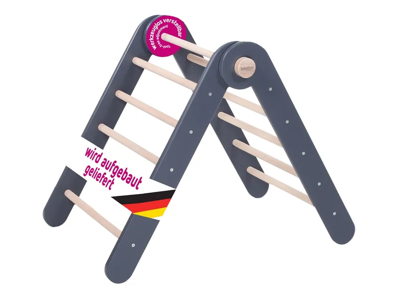 Babybay Babybay Kletterdreieck Littlefoot Maße: 60,6 x 18,2 x 81,3 cm, Grau, – Produktbild 1 von 2