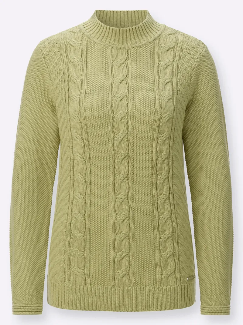 Witt Stehkragenpullover lindgrün, Lindgrün, – Produktbild 1 von 2