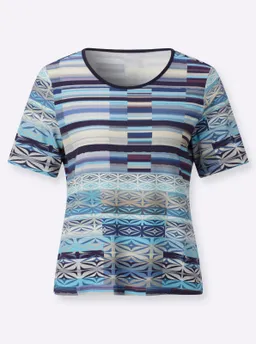 Witt Kurzarmshirt marine-royalblau-bedruckt – Produktbild 1 von 1