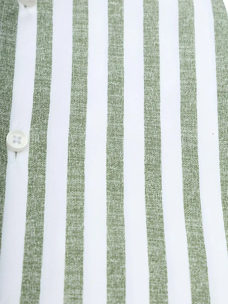 Pure Pure Shirt Linen Optics Stripe Grün - Größe 39 (M), Grün, – Produktbild 3 von 3