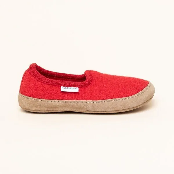 Gottstein Gottstein Woll-Hausschuh Cheyenne aus 100% Schurwolle | Hüttenschuh für Damen & Herren, Mittel-rot, – Produktbild 3 von 4
