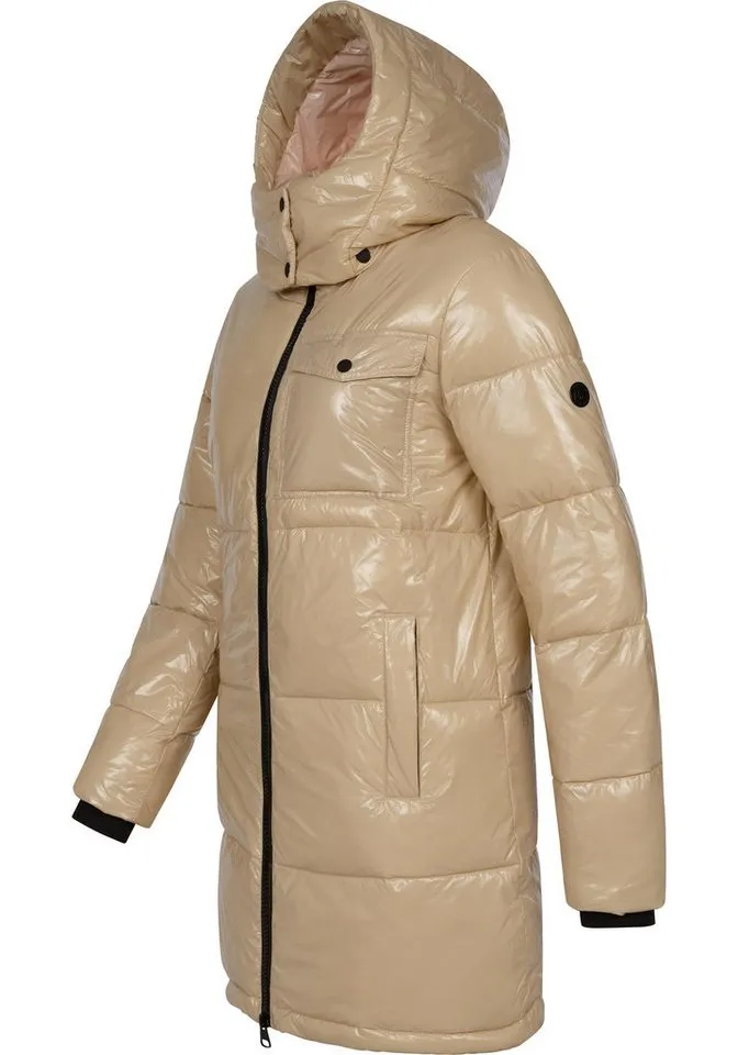 ragwear ragwear Wintermantel Roobie Long super stylischer, gänzender Damen Steppmantel, Braun, – Produktbild 2 von 4
