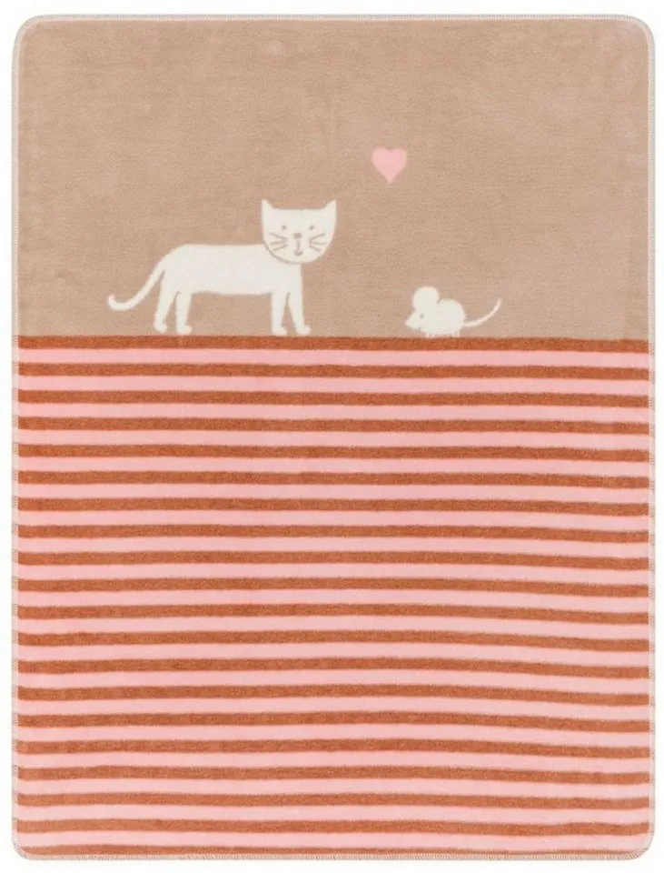 david fussenegger david fussenegger Babydecke Maja 'Katze' 75 x 100 cm Rouge, Rosa, – Produktbild 1 von 4