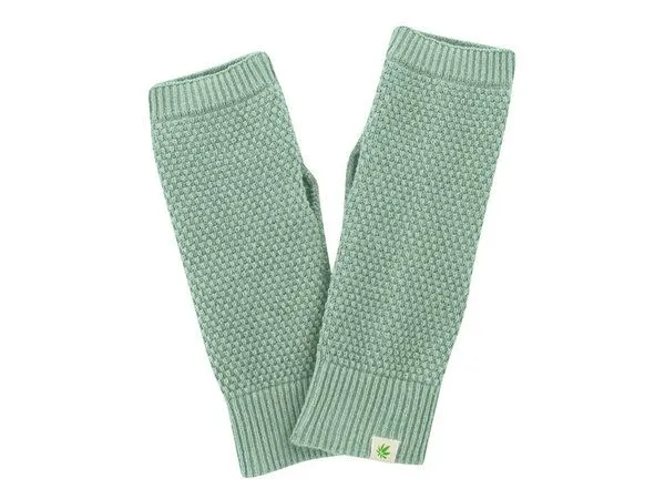 HempAge HempAge Wärmende Stulpen Hanf/Biobaumwolle, Menta (grün), – Produktbild 2 von 4