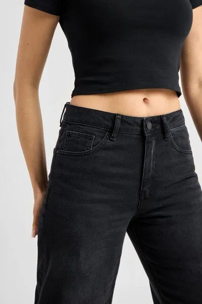 DAWN Damen Jeans ASH Barrel Leg Minimal Stretch DAWN Bio-Baumwolle, Black denim, – Produktbild 4 von 4
