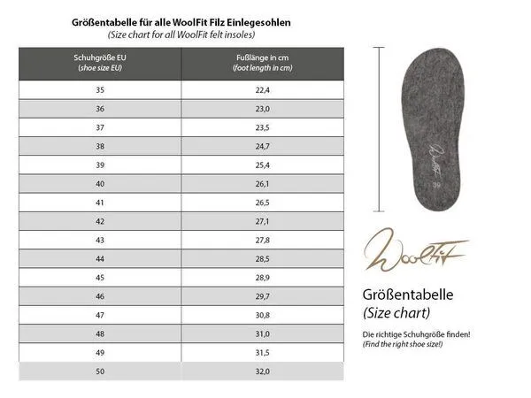WoolFit WoolFit 5 mm Filz-Einlegesohlen aus 100 % Wollfilz – mulesingfreie Wolle, Steingrau, – Produktbild 4 von 4