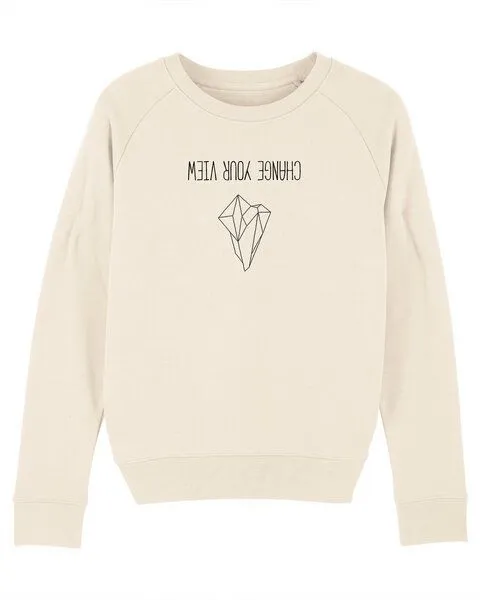 Human Family Human Family Bio Damen Rundhals Sweatshirt "Feel - Change your view" - in 7 Farben, Natural, – Produktbild 3 von 3