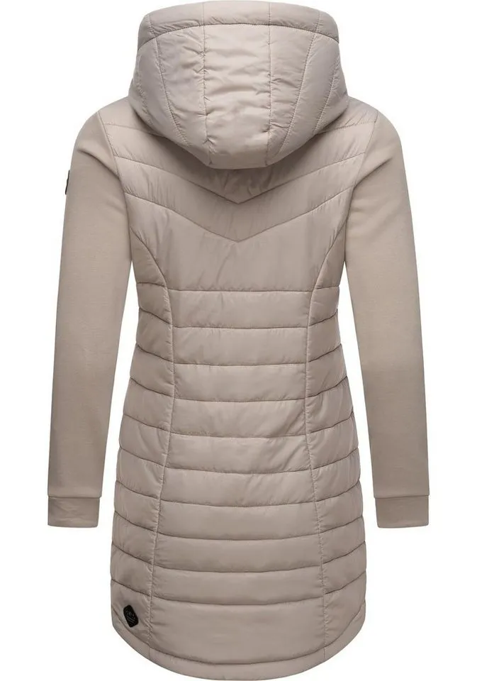 ragwear ragwear Steppmantel Lucinda Long Mantel aus modernem Materialmix mit Kapuze, Braun, – Produktbild 1 von 4