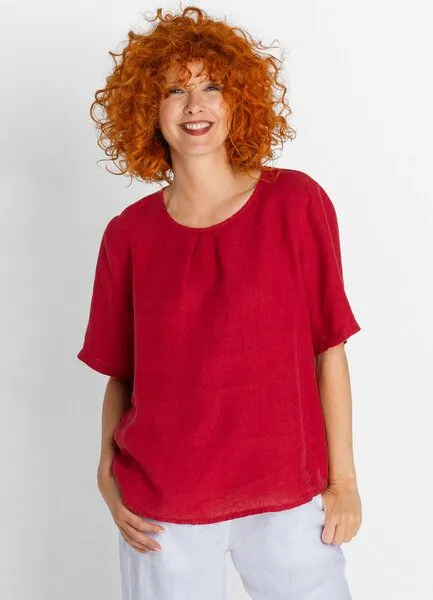 Heidekönigin Heidekönigin Leinen Blusenshirt, Steinblau, – Produktbild 3 von 4