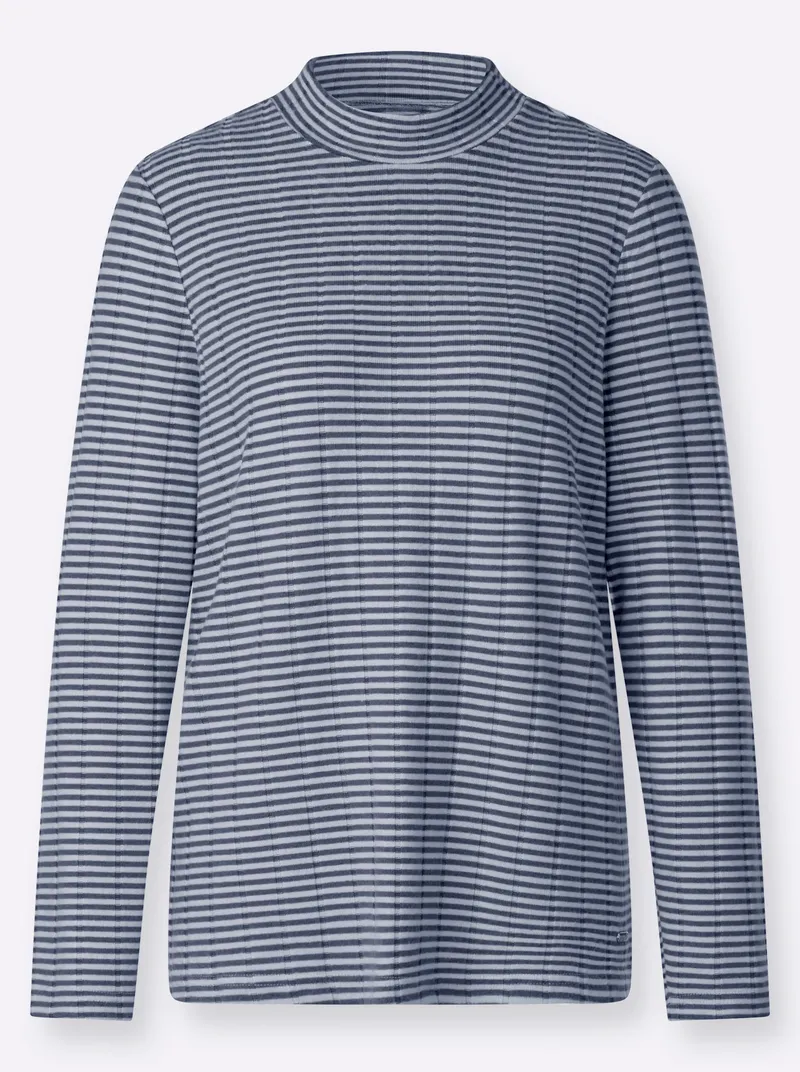 Witt Langarmshirt dunkelblau-ecru-geringelt, Dunkelblau-ecru-geringelt, – Produktbild 1 von 2