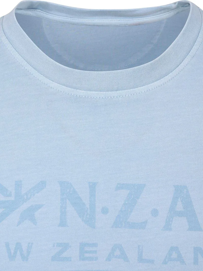 new zealand auckland new zealand auckland NZA T-Shirt Faded Logo Himmelblau, Hellblau, – Produktbild 4 von 5