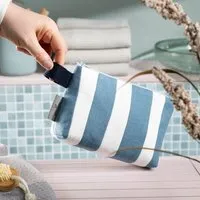 nahtur design nahtur-design Kosmetiktasche aus 100% Leinen | Kleine Leinentasche, No_15 (blau), – Produktbild 1 von 1