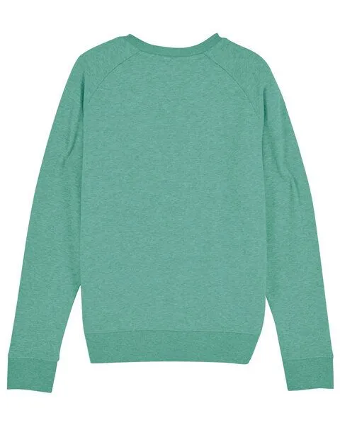 Human Family Human Family Bio Damen Rundhals Sweatshirt "Feel - Endless Love" - in 7 Farben, Grün-meliert, – Produktbild 2 von 4