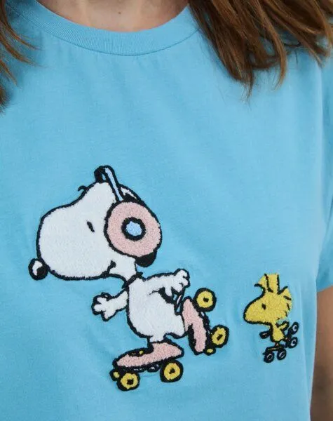 Brava Fabrics Brava Fabrics Peanuts Roller Oversize T-Shirt Blau – Produktbild 4 von 4