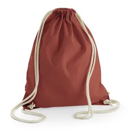 MelaDi MELAdi Stringbag und Sportbeutel aus Biobaumwolle - graue Katze auf Rusty Red – Produktbild 1 von 1