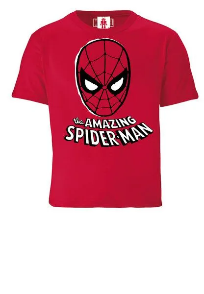 LOGOSH!RT LOGOSH!RT Marvel Comics - Spider-Man - Maske - Bio T-Shirt Print - Junge & Mädchen, Rot, – Produktbild 1 von 4