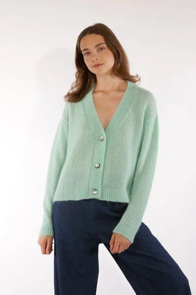 Les Racines Du Ciel Les Racines du Ciel - Cardigan Gilda, Petrol (aqua), – Produktbild 1 von 1
