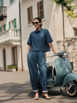 LANIUS LANIUS Jeans mit Bundfalte (GOTS) aus Bio-Baumwolle – Produktbild 1 von 1