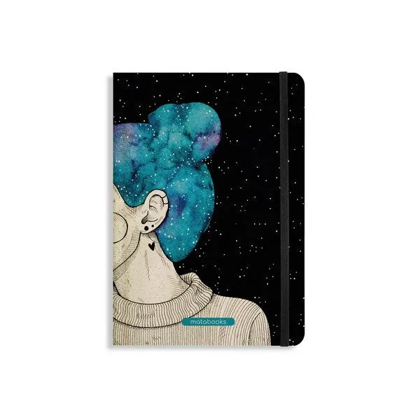 matabooks® matabooks® Nachhaltiges A5 Notizbuch/Journal/Schreibheft aus Süßgraspapier – Nari (liniert), Blue starry sky, – Produktbild 1 von 2
