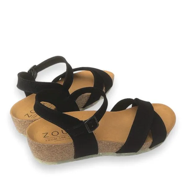 Zouri Zouri Nature Plateau Sandalen, Schwarz, – Produktbild 1 von 3