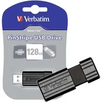 Verbatim Verbatim USB-Stick 'PinStripe' schwarz, 128GB, USB 2.0 – Produktbild 1 von 1