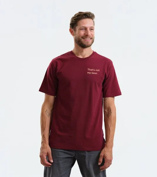 Gary Mash GARY MASH Shirt That's not my beer aus Biobaumwolle, Burgund (rot), – Produktbild 3 von 4
