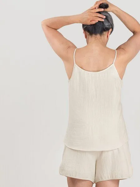 erlich textil erlich textil Finja Mousseline Top aus Bio-Baumwolle, made in Europe, Wollweiß, – Produktbild 5 von 8
