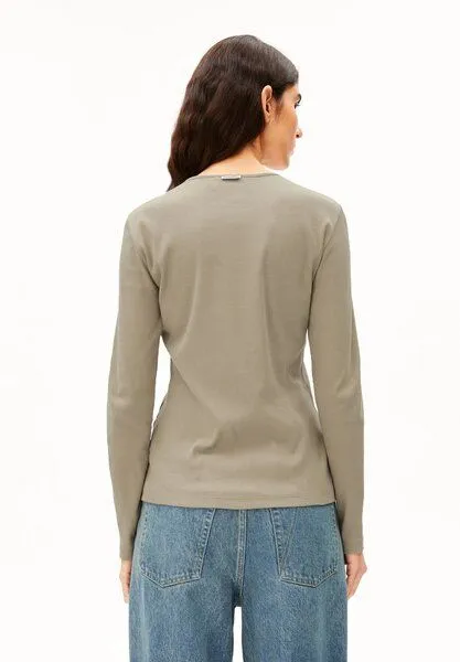 ARMEDANGELS ARMEDANGELS RIB BUTTON Damen Longsleeve aus Bio-Baumwoll Mix, Light sage, – Produktbild 3 von 5