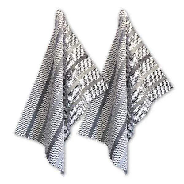 Solwang Design Solwang Design 2er-Set Geschirrtücher aus 100% Biobaumwolle, 70 x 50 cm, Multi grau-schwarz, – Produktbild 1 von 2