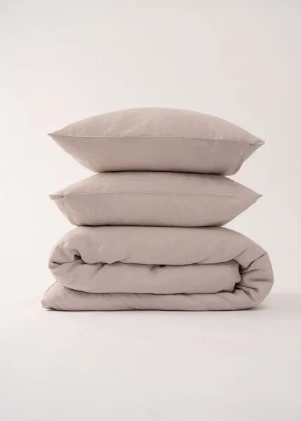 AmourLinen AmourLinen Bettwäsche-Set aus Leinen, Creme, – Produktbild 1 von 3
