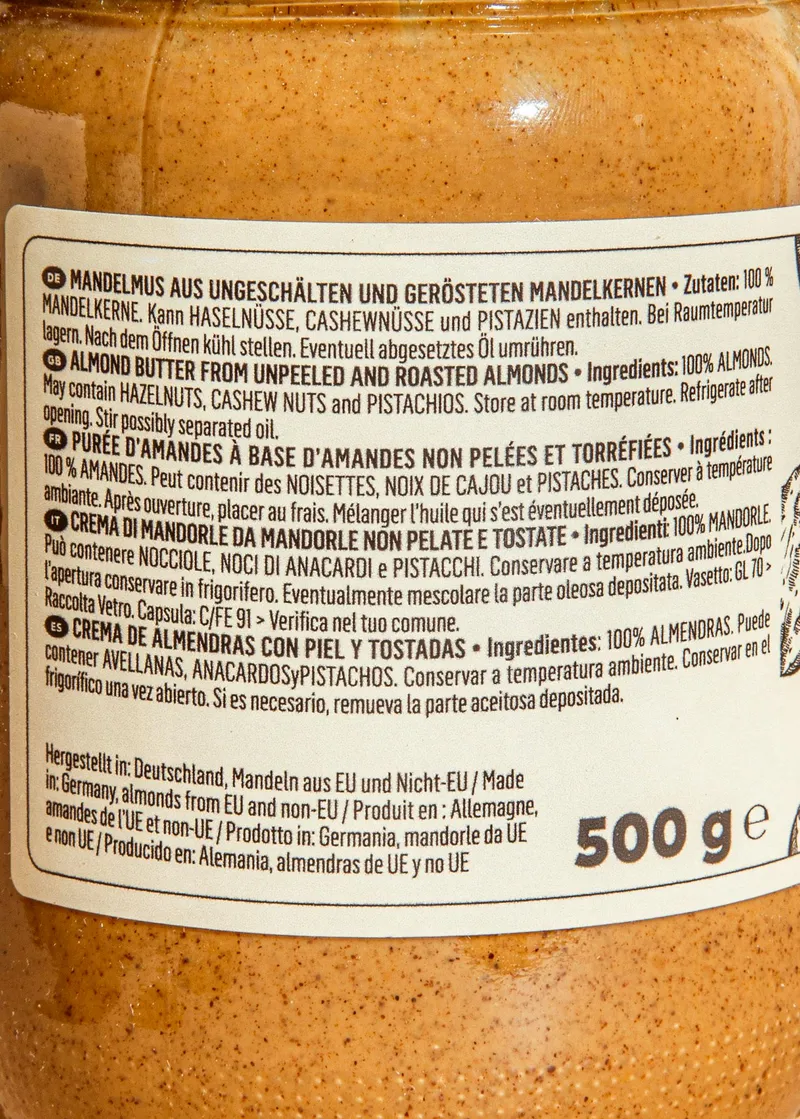 KoRo Braunes Mandelmus 6 x 500 g – Produktbild 4 von 5