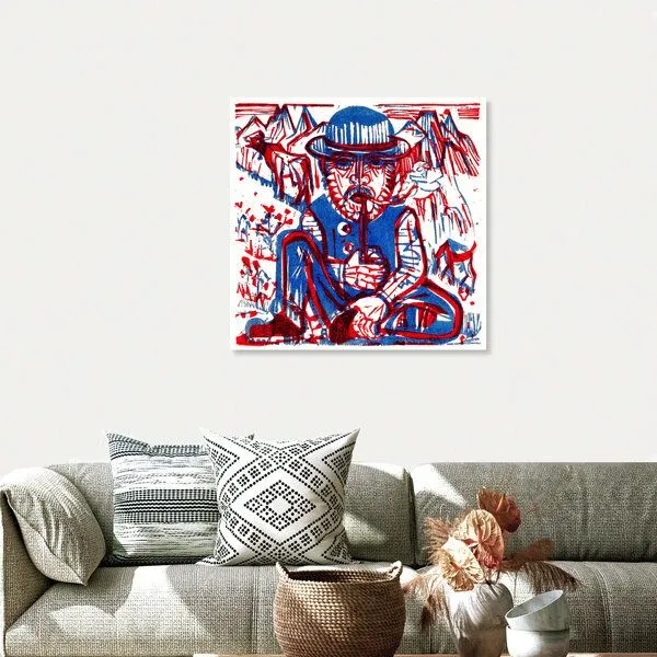 Photocircle Photocircle Poster / Leinwandbild - Rauchender Bauer von Ernst Ludwig Kirchner – Produktbild 4 von 4