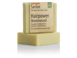 Savion - feine Seifen Manufaktur Savion - feine Seifen Manufaktur Bio Haarseife Hairpower Brennnessel 85 g Für normales bis trockenes Haar – Produktbild 1 von 1