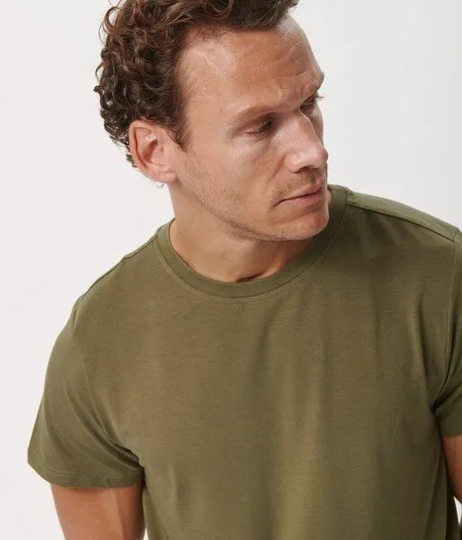 Copenhagen Bamboo Bambus-T-Shirt mit Rundhalsausschnitt in Oliv – Produktbild 3 von 4