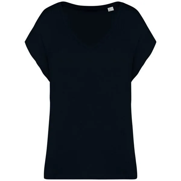 Greenspired Greenspired Umweltfreundliches Loose Damen-T-Shirt mit V-Ausschnitt 130g/m S- L, Schwarz, – Produktbild 1 von 2