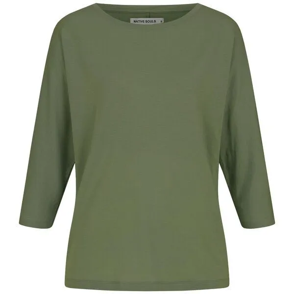 NATIVE SOULS NATIVE SOULS Lyocell 3/4-Arm Longsleeve Damen, Leaf green, – Produktbild 1 von 1