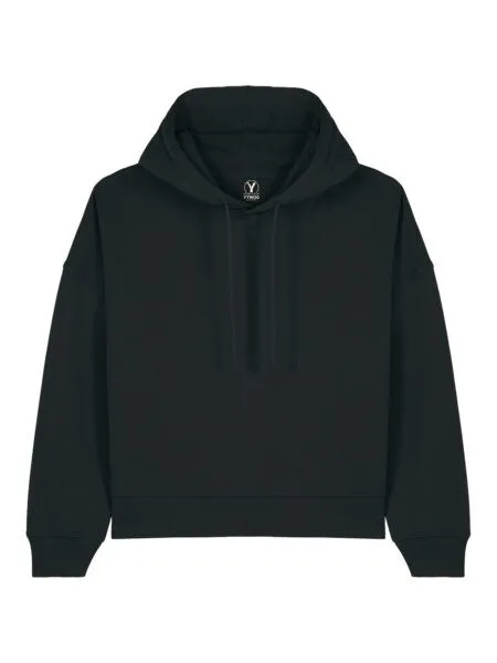 YTWOO YTWOO Moderner Damen Oversized Drop-Shoulder Hoodie Nachhaltig aus 100% Biobaumwolle, Schwarz, – Produktbild 3 von 4