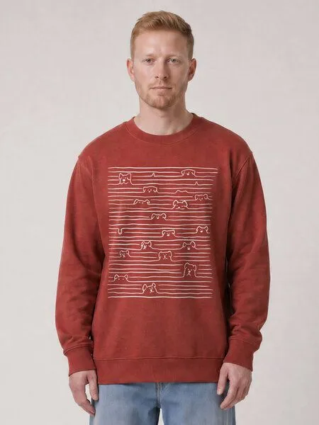 watapparel watapparel Sweatshirt Unisex Doodle Dogs, Earthy red, – Produktbild 2 von 2